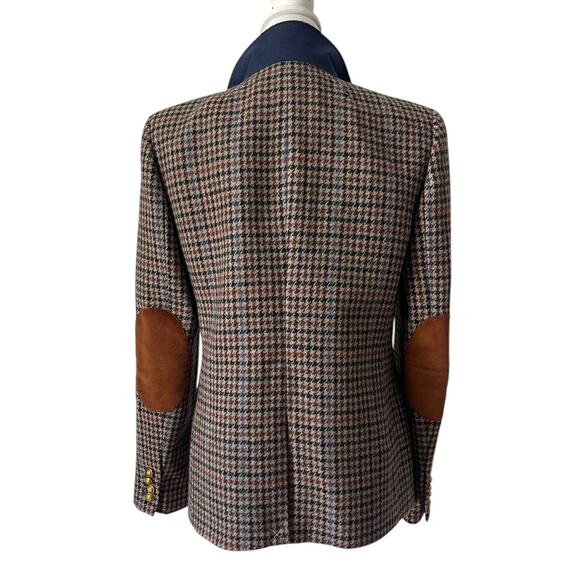 J. Crew Rhodes Blazer Jacket Wool Tweed Houndstooth Elbow Patches Brown Size 12 - Picture 11 of 11